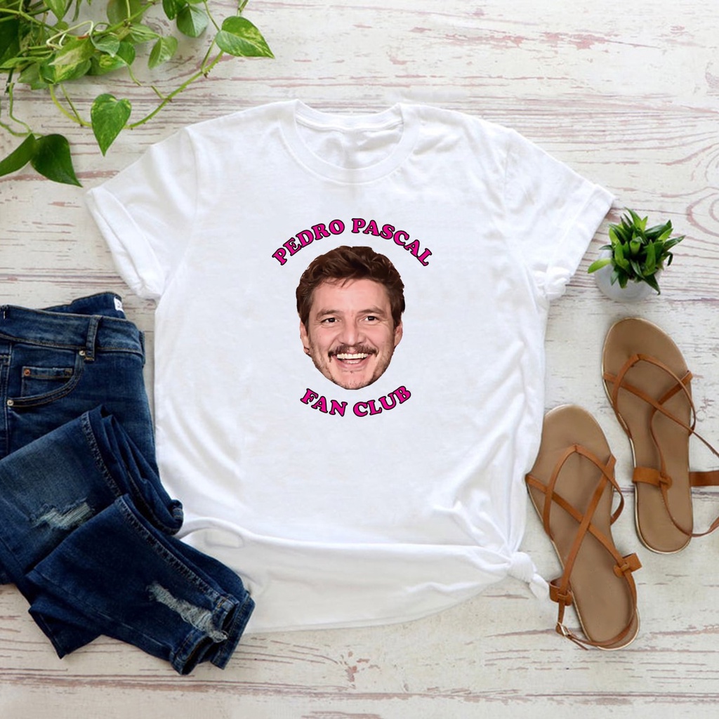 Pedro Pascal Fan Club เสื้อยืด Unisex กราฟิก T เสื้อแขนสั้น Tshirt ตลก Streetwear Top Pedro Pascal แ