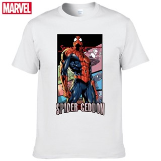 เสื้อยืด ผ้าฝ้าย 100% พิมพ์ลายกราฟฟิค Marvel The Avengers Spider Man ระบายอากาศ ใส่สบาย แฟชั่นฤดูร้อน สําหรับผู้ชาย 114S