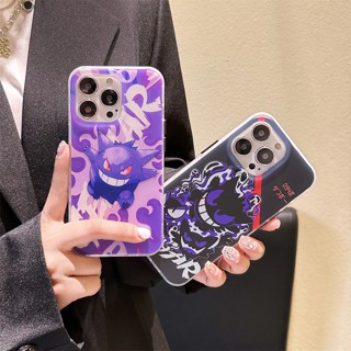 เคสแข็ง สำหรับ ไอโฟน iPhone 14 Pro Max iPhone 13 Pro Max iPhone 12 Pro Max iPhone 11 Cartoon Pokemon โปเกมอน เกนการ์ Gengar น้ำส้มสายชู Hard Case