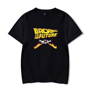 Plus Size Back to the Future Unisex T-shirt เสื้อยืดแขนสั้น ผ้าฝ้าย ทรงหลวม พิมพ์ลายภาพยนตร์ สไตล์คลาสสิก ขนาดใหญ่พิเศษ สําหรับผู้ชาย และผู้หญิง 1705D