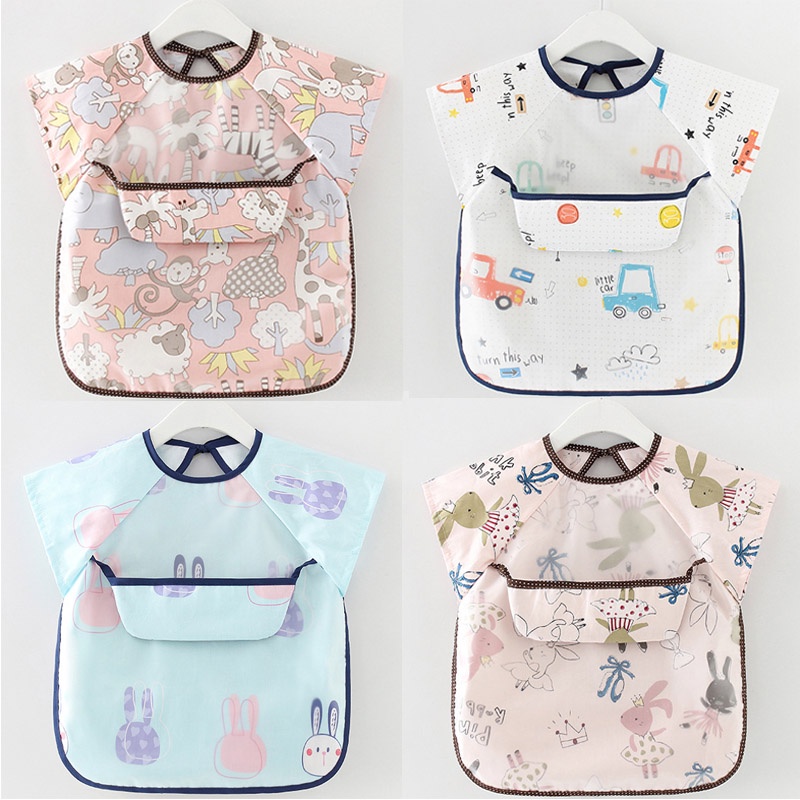 น ่ ารักการ ์ ตูนเด ็ ก Bib ฤดูร ้ อนบางกันน ้ ํากินทารกแรกเกิดแขนกุด Bibs Soft Feeding Protector Bibs