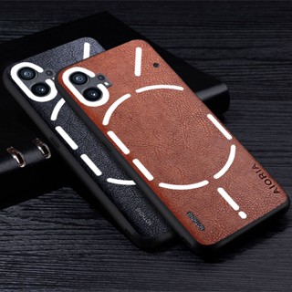 เคสโทรศัพท์มือถือหนัง ลายลิ้นจี่ หรูหรา สไตล์ธุรกิจ สําหรับ Nothing Phone1 Nothing 1