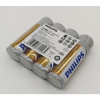 Philips LongLife [ได้ถ่าน40 ก้อน]ขนาดAAหรือAAA 1.5V [4ก้อนx10แพค] ถ่าน