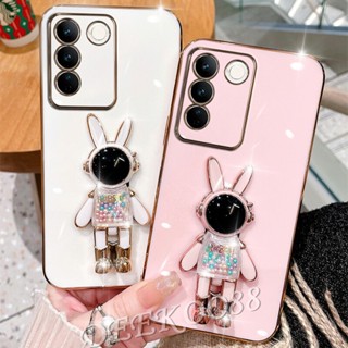 เคสโทรศัพท์มือถือ แบบนิ่ม ลายการ์ตูนกระต่าย และหมี มีป็อบอัพ สําหรับ VIVO V29 5G VIVOV29