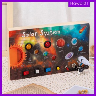 [Hawal] Electronic Montessori Busy Board Outer Space Exquisite Gift Early Educational Colorful Cognitional Durable Developmental Toy for Preschool