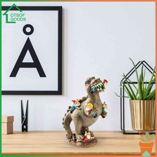 ✿ lotsofgoods ✿  Dinosaur Eating Gnomes Statues Handicraft Dinosaur Eating Gnomes Ornaments Weatherproof Funny Cute