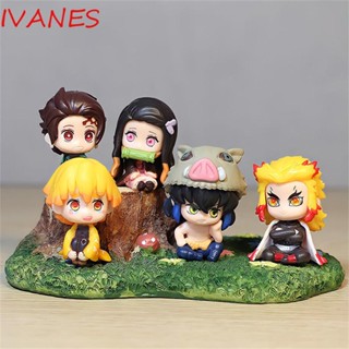 ฟิกเกอร์ Ivanes Japanese Anime Demon Slayer ของเล่นสําหรับเด็ก 5 ชิ้น