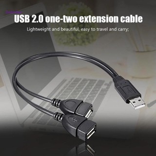 Doublebuy 1 Male to 2 Female ตัวแยกสาย USB 2.0 Y สายชาร์จแยกสาย