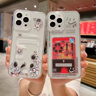 For Samsung Galaxy S21 S22 S23 Plus Note8 Note9 Note10 Note20 Ultra A12 A22 A32 A52 A52S A72 S20 FE Cartoon Out Space Astronauts TPU Phone Case With Card Slots