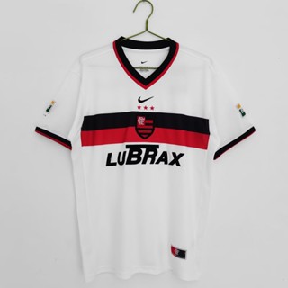 เสื้อกีฬาแขนสั้น ลายทีมชาติฟุตบอล Flamengo Away 2001 AAA สไตล์วินเทจ แห้งเร็ว สําหรับผู้ชาย ไซซ์ S - XXL