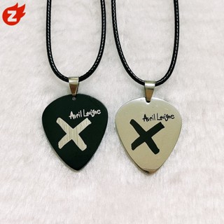 Avril Logo Guitar Pick Pendant ~1pcs Rope Necklace Stainless Steel Necklace