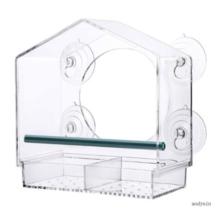 Aod Bird Feeder Acrylic Bird Window Feeder Small Birds Feeding Supplies Treat Feeder