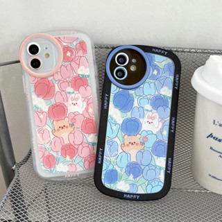 เคสโทรศัพท์ซิลิโคน TPU แบบนิ่ม ลายดอกไม้ สีชมพู สีฟ้า ป้องกันเลนส์กล้อง สําหรับ Xiaomi Redmi Note 7 10 10S POCO C40 X3 GT M3 M4 M5s X3 NFC Pro 5G | Bc D011