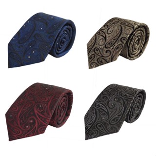 8cm Classic Floral Necktie Brown Blue Polyester Bow Ties Business Casual Mens Formal Business Graduation Wedding Party Neckwear LY