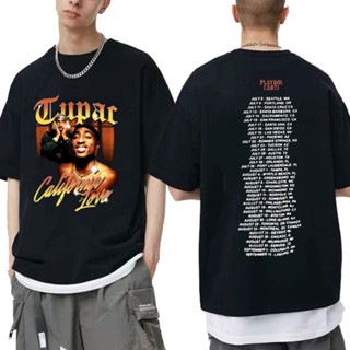 [S-5XL]เสื้อยืดแขนสั้น พิมพ์ลายโลโก้ Awesome Tupac 2pac Rap สไตล์ฮิปฮอป ฮาราจูกุ โอเวอร์ไซซ์ สําหรับผู้ชาย