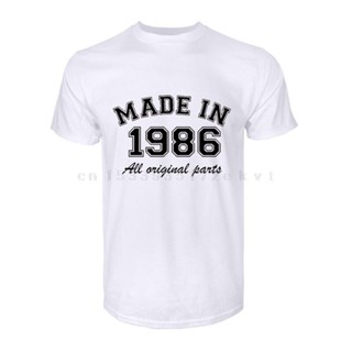 [S-5XL] เสื้อยืดลําลอง แขนสั้น คอกลม พิมพ์ลาย Made In 1986 สีพื้น แฟชั่นฤดูใบไม้ผลิ ฤดูร้อน สไตล์ฮิปฮอป สําหรับผู้ชาย 20