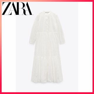 Zara ใหม่ ชุดเดรสแฟชั่น ปักลาย สไตล์ยุโรปและอเมริกา แนวสตรีท