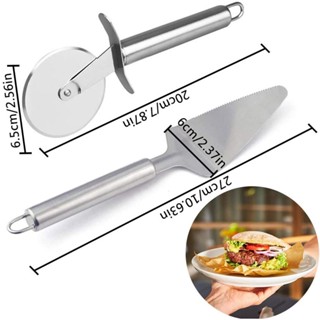 Pizza Cutter Wheel Kit สแตนเลสสตีล Pizza Roller Cutter พร้อม Shovel Kitchen Cutter Kit