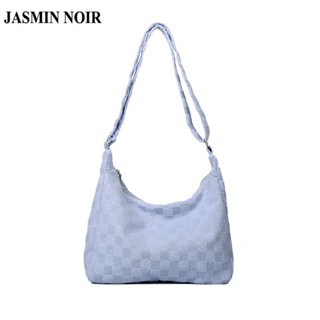 Jasmin NOIR กระเป๋าสะพายไหล่ ผ้าฝ้าย ลายดวงจันทร์ เรียบง่าย สําหรับสตรี