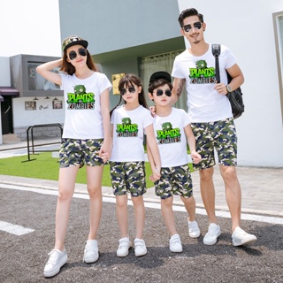 เสื้อยืดแขนสั้น พิมพ์ลาย K-Pop Plants Vs Zombies แฟชั่นฤดูร้อน สําหรับครอบครัว พ่อแม่ และเด็ก