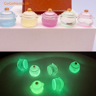 GOGO 2Pcs Luminous Mini Resin Milk Pot Car Dashboard Toys Car Ornaments Color TH