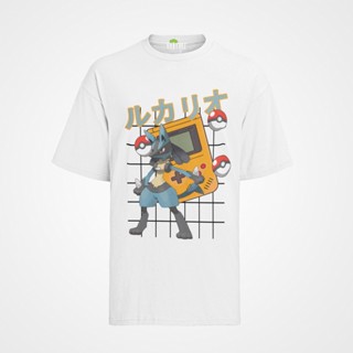 เสื้อยืด พิมพ์ลายการ์ตูนโปเกม่อน Lucario Monster Game แฟชั่นฤดูร้อน สําหรับผู้ชาย