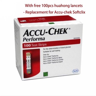 Accu-Chek Accuchek Performa 100แผ่น + 100เข็ม (วันหมดอายุ: 31 สิงหาคม 2024)