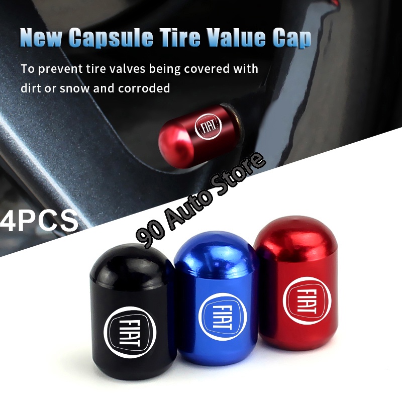 4 ชิ้น/เซ็ตใหม่แคปซูลยางมูลค่าหมวกสําหรับ Fiat Panda Uno Palio Tipo 500 Auto ใหม่ Anti-theft ป้องกัน