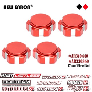 4pc AR310449 AR330360 17mm ล้อถั่วหกเหลี่ยมสำหรับรถ RC Arrma 1/7 1/8 6S Outcast Talion Typephon Felony Infraction Fireteam กระท้อน จำกัด Mojave หมายเหตุ