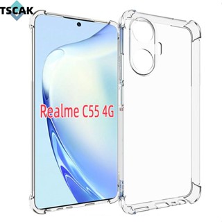 เคสโทรศัพท์มือถือ ซิลิโคนใส กันกระแทก แฟชั่น สําหรับ Realme C55 10 Pro+