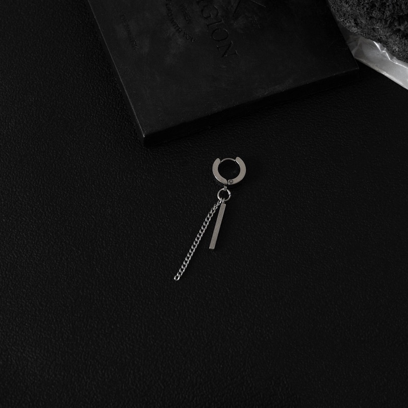 1 ชิ้น เหล็กไทเทเนียม ต่างหูสตั๊ด พู่โซ่ยาว ต่างหู เครื่องประดับ อุปกรณ์เสริม - รูปที่ 3