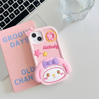 SANRIO เคสซิลิโคนนิ่ม ลายการ์ตูนโดนัท 3D กันกระแทก สําหรับ IPhone 14 Pro Max 14 Pro 13 Pro Max 13 Pro 12 Pro Max 11