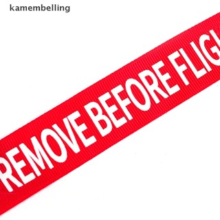 kamembelling New Remove Before Flight Red Embroider Key Chain Key Tag Ring Plane Car bike bag EN