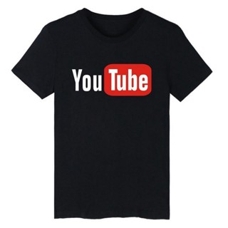 [S-5XL] เสื้อยืดคอกลม Alimoo เสื้อยืด ผ้าฝ้าย แขนสั้น พิมพ์ลาย Youtube สำหรับผู้ชาย ขนาดใหญ่ S-3XL ผ้าฝ้าย