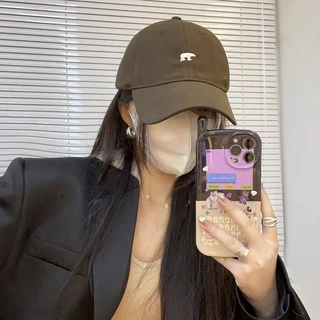 หมวกเบสบอล ปักลายหมีขั้วโลก สไตล์เรโทร สําหรับผู้ชาย และผู้หญิง