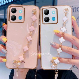 พร้อมส่ง ใหม่ เคสโทรศัพท์มือถือ ซิลิโคนนิ่ม กันกระแทก พร้อมสายคล้องข้อมือ หลากสี สําหรับ Infinix Smart 7 Smart7 2023