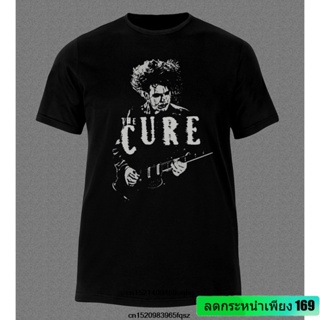 QZเสื้อยืดแขนสั้น ผ้าฝ้าย พิมพ์ลาย  The Cure Robert Smith Gothik Rock Punk Wave 16784