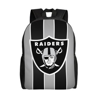 กระเป๋าเป้สะพายหลัง กระเป๋านักเรียน ผ้าแคนวาส ลาย Las Vegas Raiders เหมาะกับทุกเพศ