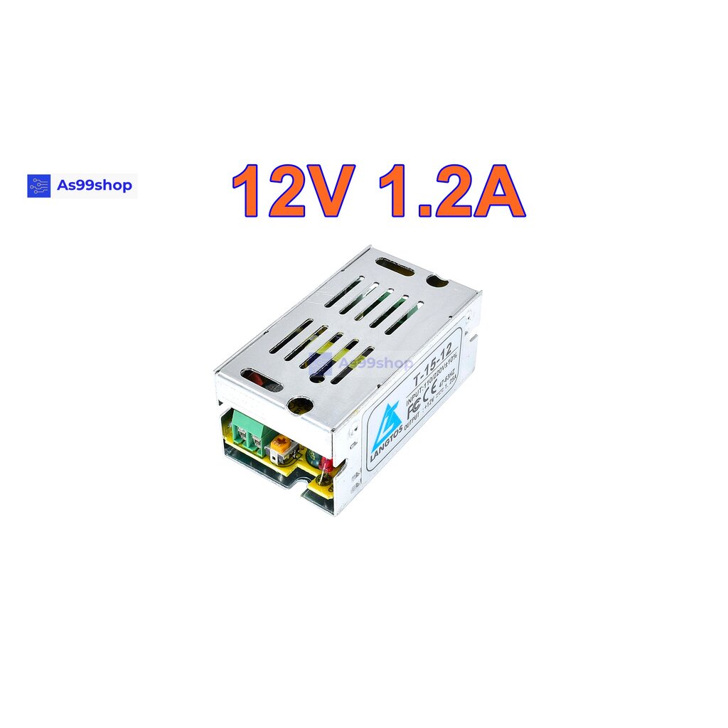 สวิตชิ่งเพาเวอร์ซัพพลาย Switching Power Supply 12V 1.2A,1.25A 15W(สีเงิน) S,T-15-12