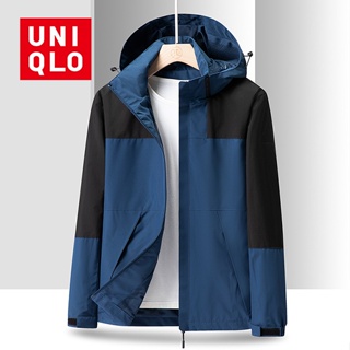 Uniqlo เสื้อแจ็กเก็ตกันฝน กันน้ํา ทรงหลวม ขนาดใหญ่ 120 กก. คุณภาพสูง สําหรับผู้ชาย ใส่เล่นกีฬากลางแจ้ง [M-6XL]