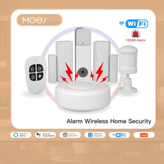 Tuya ชุดเซนเซอร์เตือนภัย WiFi RF433MHz โหมดตรวจจับการเคลื่อนไหว PIR Alexa Google Home Voice