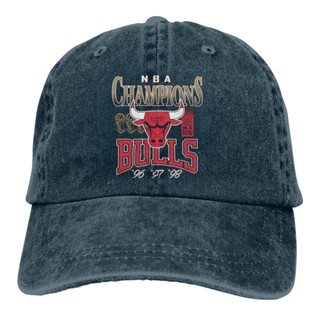 ใหม่ หมวกยีน ผ้าฝ้าย 100% พิมพ์ลาย Chicago Bulls Mitchell &amp; Ness 1996 1998 Champions Reprint Av120 Bf ใส่สบาย พลัสไซซ์ XQ