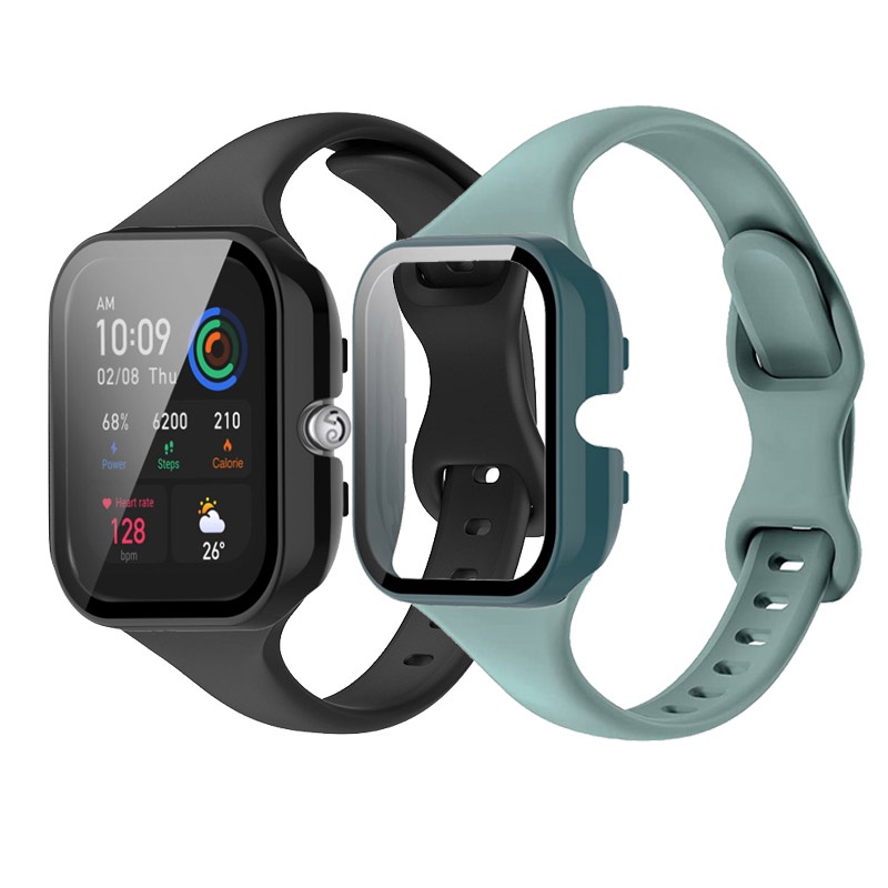 สายนาฬิกาข้อมือซิลิโคน สําหรับ Huami Amazfit GTS 4 Mini/GTS 4 GPS Smart Watch พร้อมเคส PC ป้องกันกระ