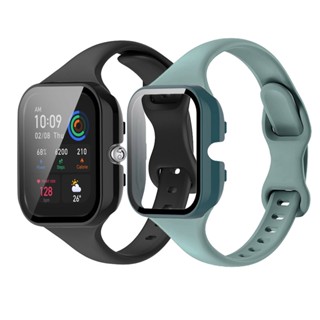 สายนาฬิกาข้อมือซิลิโคน สําหรับ Huami Amazfit GTS 4 Mini/GTS 4 GPS Smart Watch พร้อมเคส PC ป้องกันกระจก GTS4 Mini