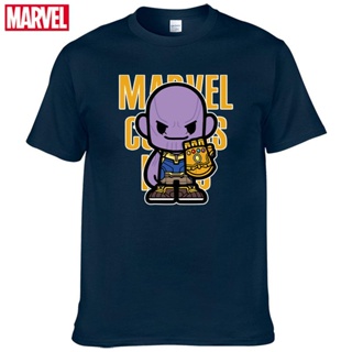 เสื้อยืดผ้าฝ้าย 100% พิมพ์ลาย Marvel The Avengers Thanos ระบายอากาศ ใส่สบาย แฟชั่นฤดูร้อน สําหรับผู้ชาย 161S-5XL