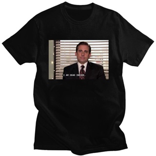 [S-5XL] เสื้อยืดคอกลม ผ้าฝ้าย พิมพ์ลาย I Am Dead Inside Michael Scott สไตล์วินเทจ ขนาดใหญ่ สําหรับสํานักงาน ทีวี