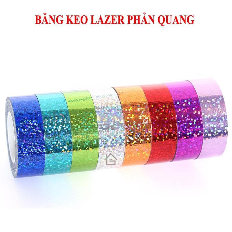 เทปเลเซอร์สะท้อนแสงสีสันสดใส กว้าง 15มม และยาว 5 เมตร