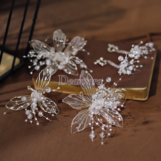 Fashion Crystal Liquid Flower Hairpin Headwear Suit Bridal Wedding and Makeup Styling Hair Accessories