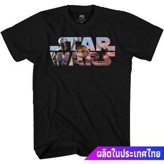 เสื้อยืดแขนสั้นเสื้อยืดสีพื้นไซส์ใหญ่ STAR WARS Mando Child Float Adult Tee Graphic T-Shirt For Men Tshirt sale Star War