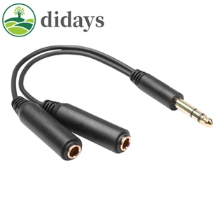 6.35 mm Male to 2 6.35 mm Female Adapter Cable Y Splitter Stereo Audio Cord